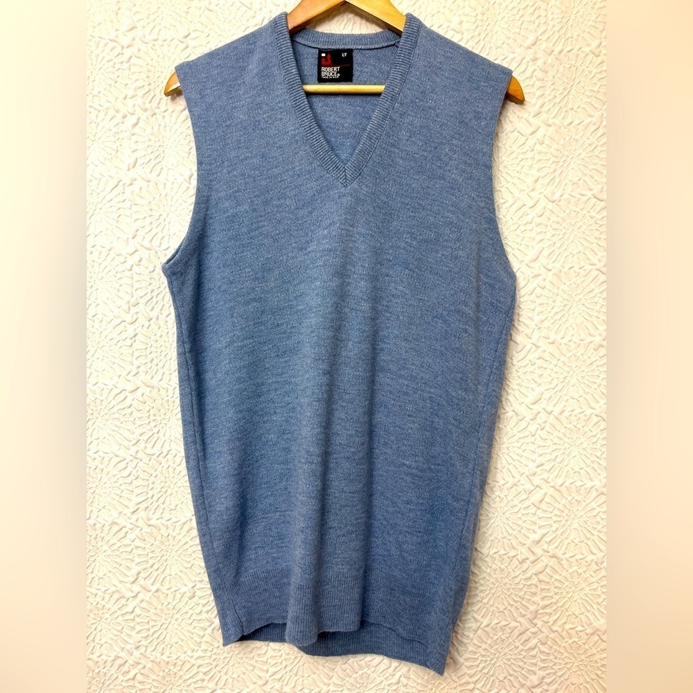 Robert Bruce Sweater Vest Size Large Tall Light Blue Vintage Union Spring Easter